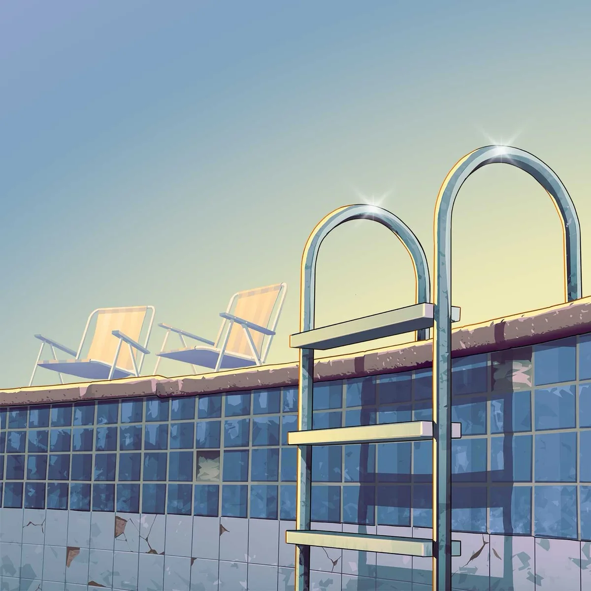 Piscine et échelle dans l’artwork partagé par Morgan Wallen