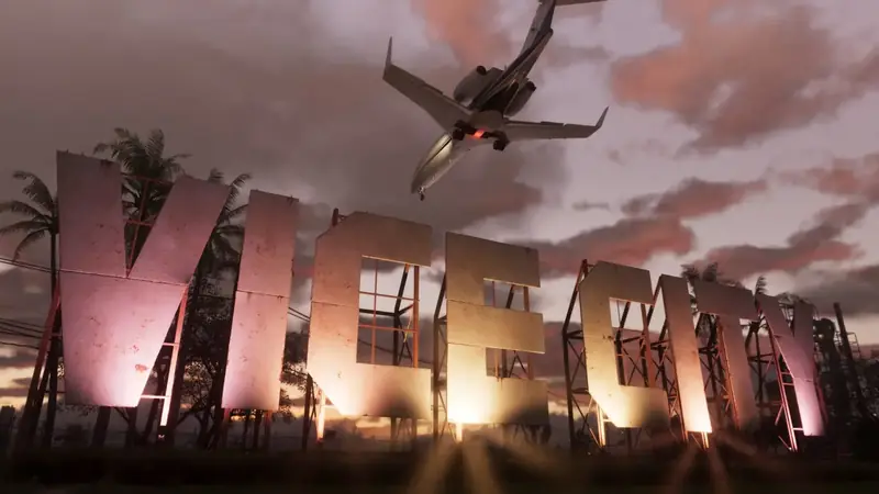 Panneau Vice City survolé par un avion dans GTA6