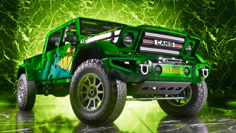 Pick-up Canis customisé vert dans GTA6
